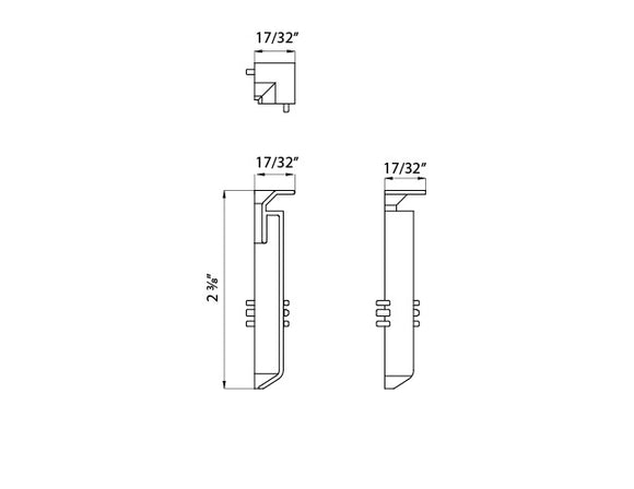 Aluminum Channel SHALLOW SKIRT Accessories - J016B Corner