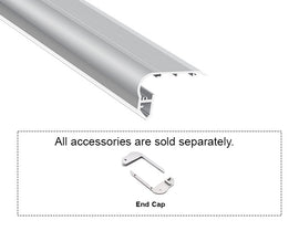 STAIR EDGE - GL 024 Silver Aluminum Channel + Milky Diffuser - 78" - 0