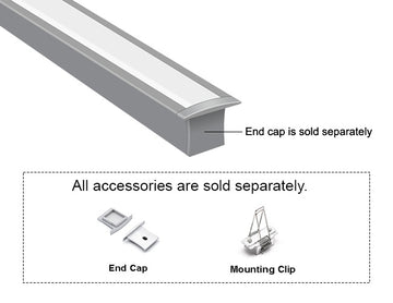 GL LED Skinny Recess GL-031 Aluminum Channel with Milky Diffuser ensures clean, consistent lighting within tight recess spaces. Constructed from high-grade anodized aluminum for efficient heat dispersion and durable use.