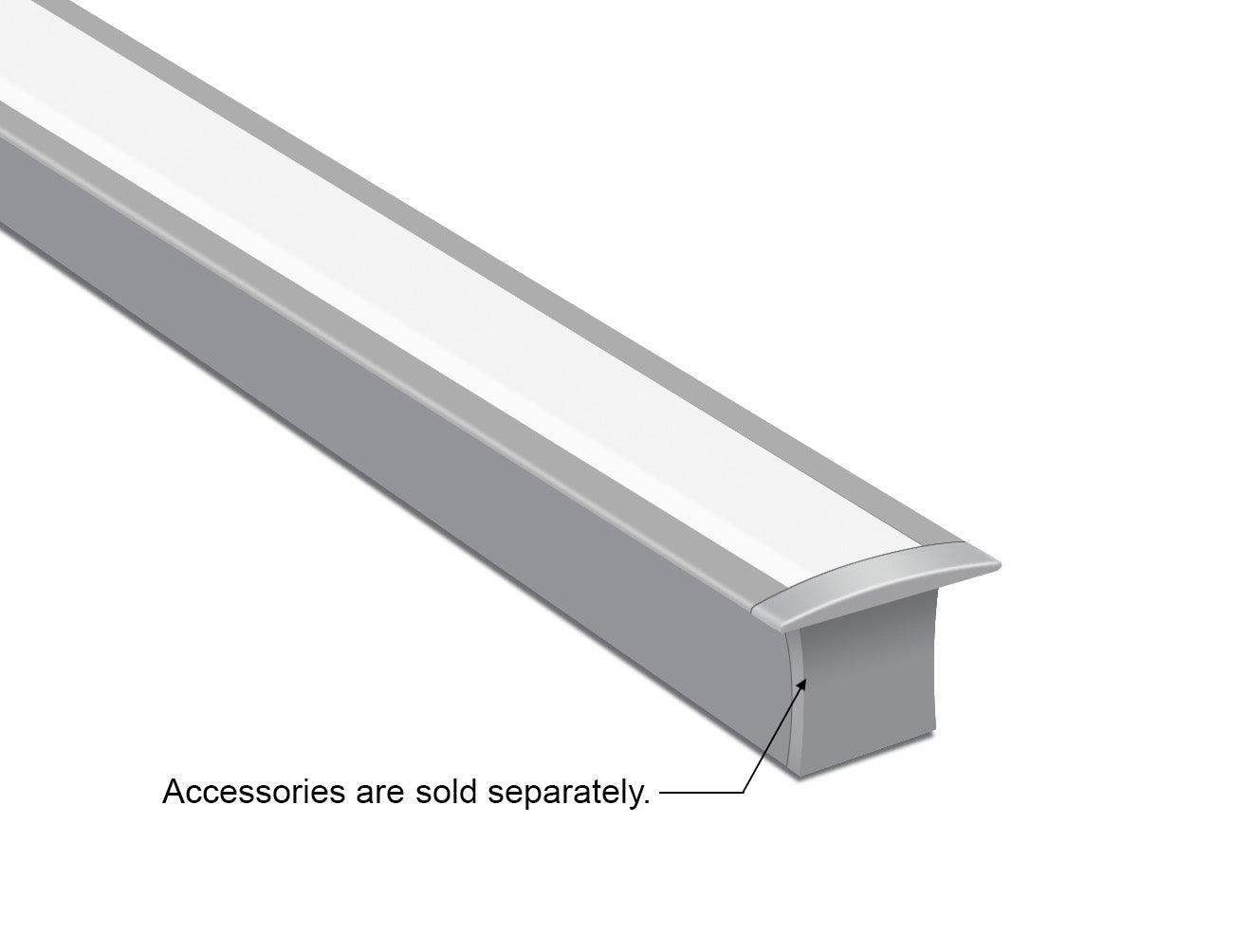 SKINNY RECESS - GL 031 Silver Aluminum Channel + Milky Diffuser - 94"