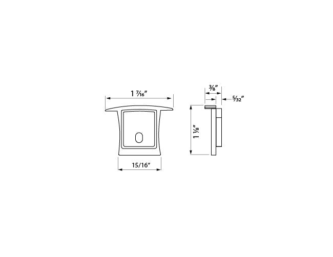 Aluminum Channel SKINNY RECESS Accessories - GL 031 End Caps (pair)