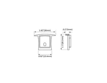 Clearance Aluminum Channel SKINNY RECESS Accessories - GL 031 End Caps (pair) - 0