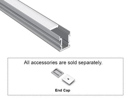 GL LED Floor Recess GL-034 Aluminum Channel with Milky Diffuser provides even, low-level illumination in a recessed floor profile. Made from anodized aluminum to deliver excellent heat control and robust longevity in floor-mounted LED installations.