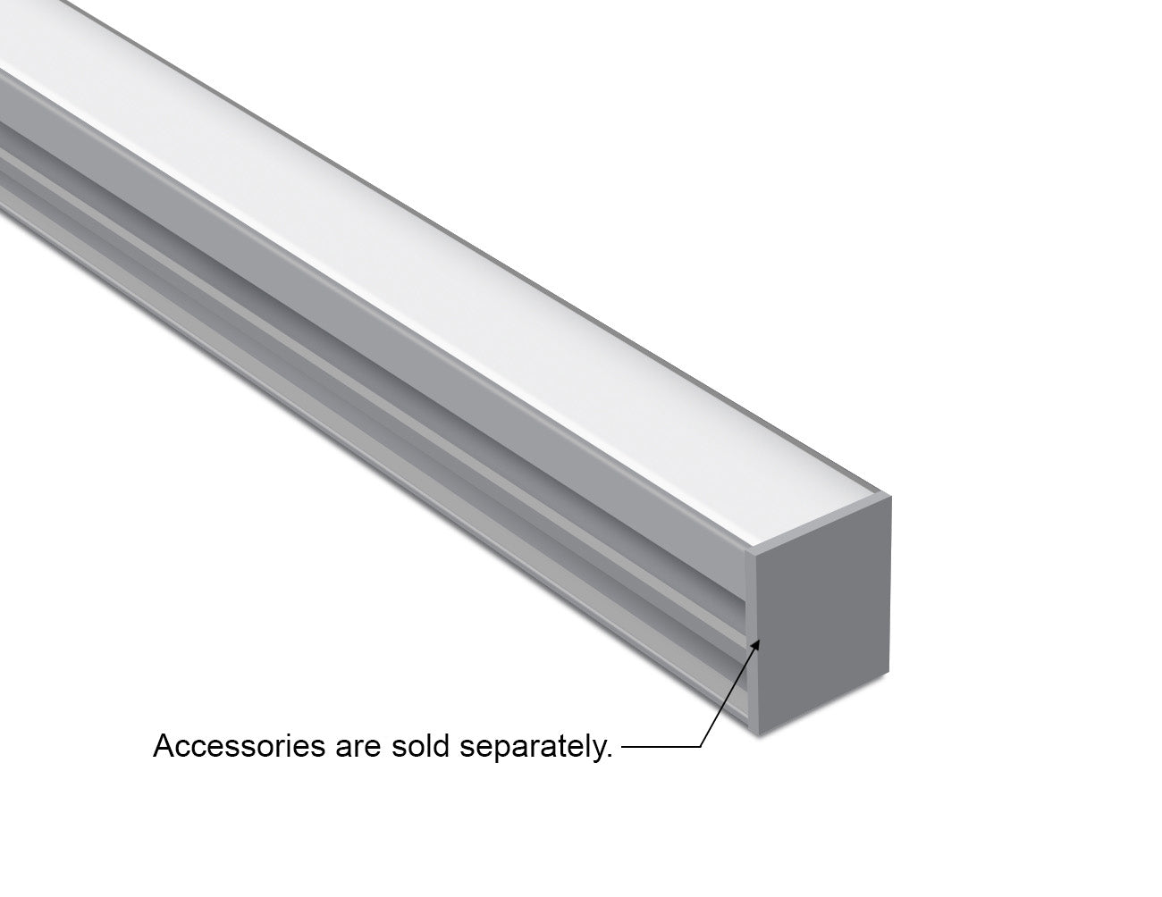 FLOOR RECESS - GL 034 Silver Aluminum Channel + Milky Diffuser - 94"