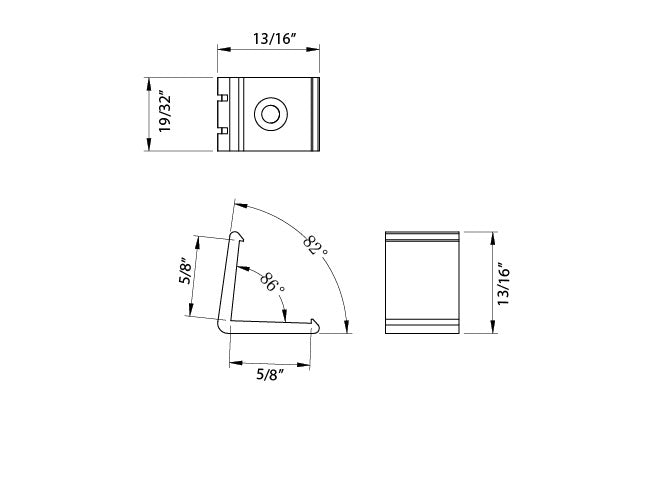 Aluminum Channel ROUND CORNER-S Accessories - YD 1002 Mounting Clip (pc)