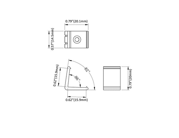 Aluminum Channel ROUND CORNER-S Accessories - YD 1002 Mounting Clip (pc)