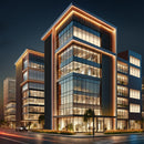 Side bend neon LED lights are used for outdoor building illumination.