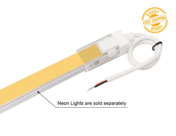 LED Neon Light Top Bend Power Lead – Rear Feed, cable exiting from the back for direct rear connection.