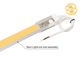 LED Neon Light Side Bend Power Lead – Rear Feed, cable exiting from the back for rear-side wiring.