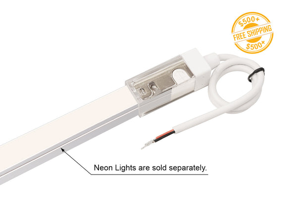 LED Neon Light Side Bend Power Lead – Rear Feed, cable exiting from the back for rear-side wiring.
