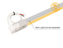 LED Neon Light side Bend Power Lead – Bottom Feed, cable exiting from the bottom for downward installation.