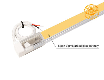 LED Neon Light Side Bend Power Lead – Left Side Feed, cable exiting from the left side for left-direction wiring.