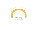 1010 Sidebend Min. bending diameter is 3 57/64"