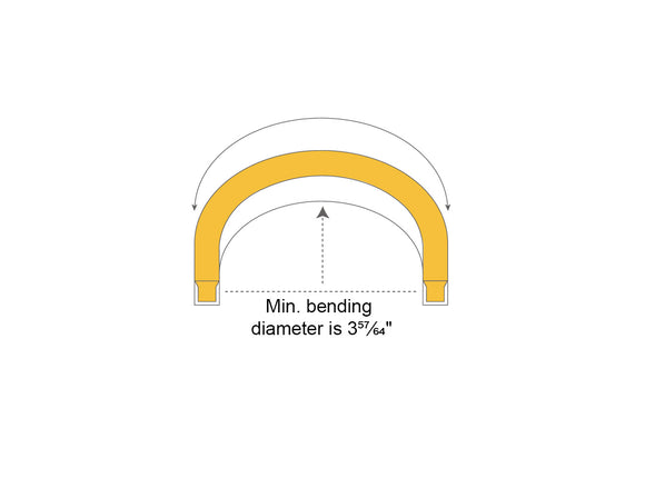 1010 Sidebend Min. bending diameter is 3 57/64"