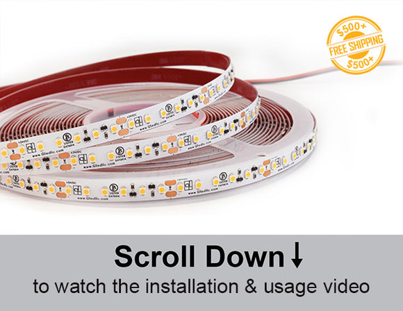 INFINITE Series 24VDC low voltage LED strip lights and a label for free shipping on orders over $500.