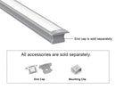 GL LED Slim Recess YD-1201 Silver Aluminum Channel with Milky Diffuser provides even light dispersion in a narrow recess configuration. Constructed from premium anodized aluminum to ensure excellent heat management and lasting performance.