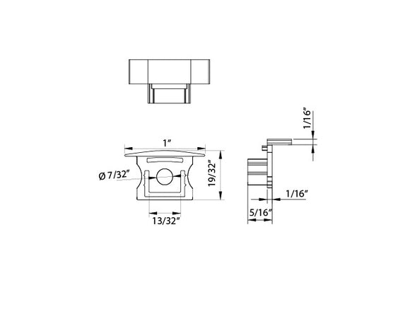 Aluminum Channel SLIM RECESS Accessories - YD 1201 End Caps (pair)
