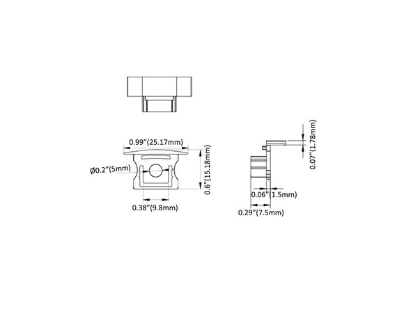 Aluminum Channel SLIM RECESS Accessories - YD 1201 End Caps (pair)