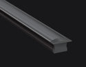 SLIM RECESS - YD 1201 Black Aluminum Channel + Black Diffuser - 24"/94" - 2