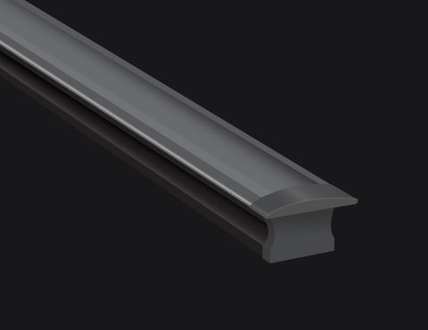 SLIM RECESS - YD 1201 Black Aluminum Channel + Black Diffuser - 24"/94" - 0