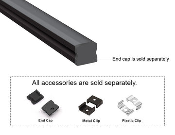 GL LED Slim Square YD-1202 Black Aluminum Channel with Black Diffuser delivers subtle, even illumination and a sleek, square-edge design. Built for efficient heat control and durability, it’s perfect for refined LED strip lighting applications.