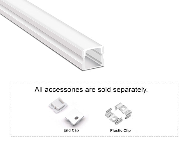 SLIM SQUARE - YD 1202 White Aluminum Channel + Milky Diffuser - 94"
