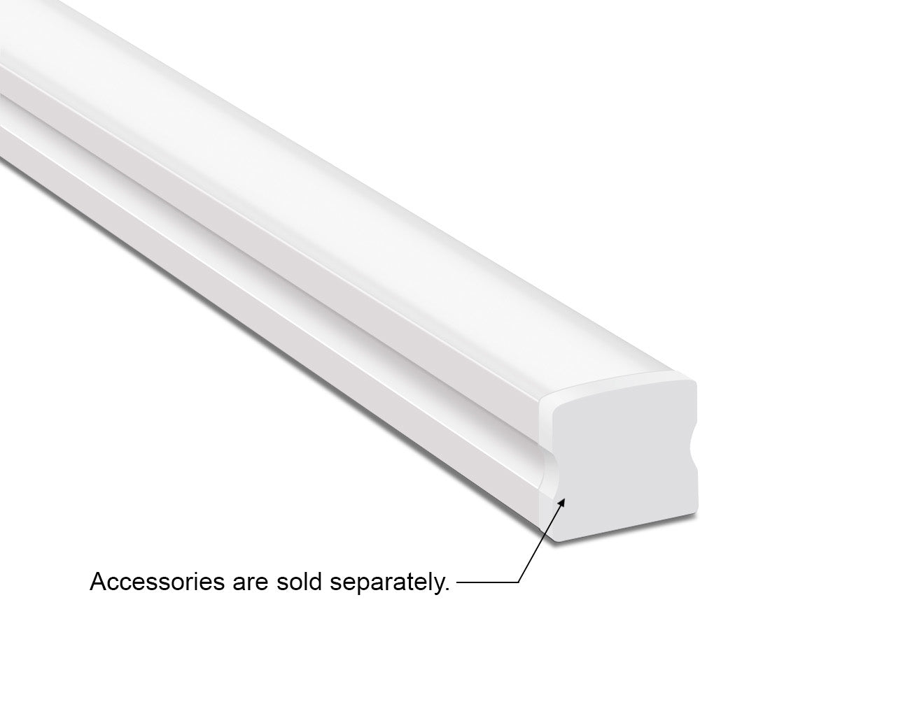 SLIM SQUARE - YD 1202 White Aluminum Channel + Milky Diffuser - 94"