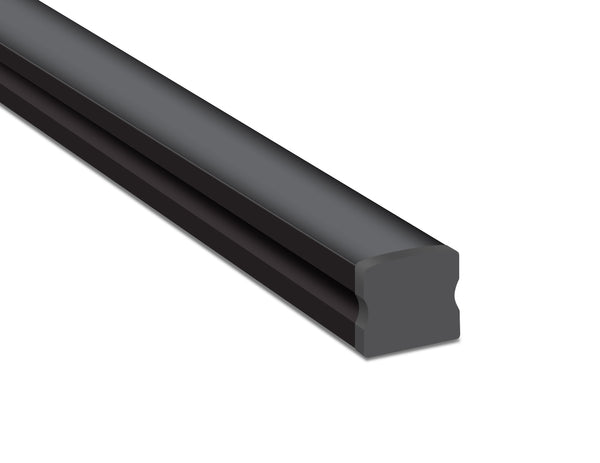 SLIM SQUARE - YD 1202 Black Aluminum Channel + Black Diffuser - 94" - 2