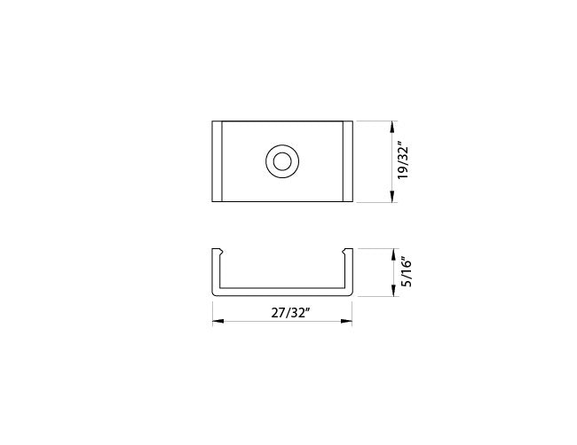 Aluminum Channel SLIM SQUARE Accessories - YD 1202 Mounting Clip (pc)