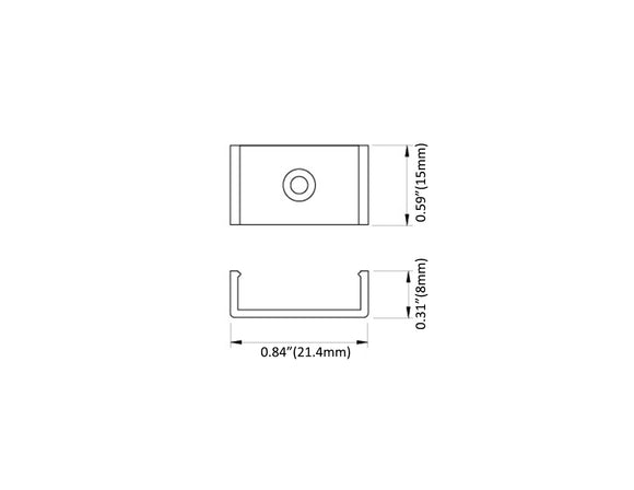 Aluminum Channel SLIM SQUARE Accessories - YD 1202 Mounting Clip (pc)