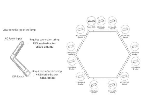 LED Linear Light - L8070 - Acoustic Housing - Milky Flat Lens - 120° L Shape - 10