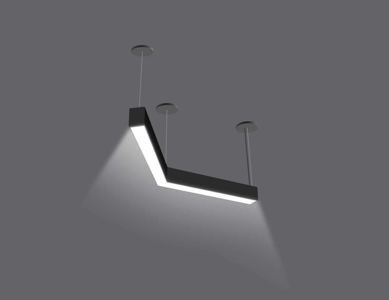 LED Linear Light - L8070 - Milky Flat Lens - 120° L Shape