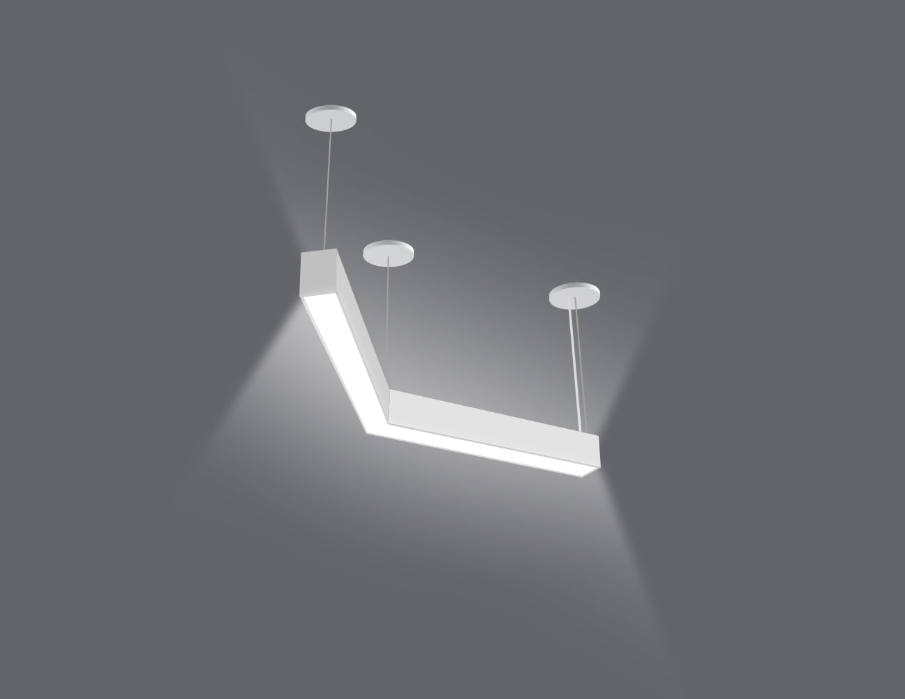 LED Linear Light - L8070 - Louver Lens - 120° L Shape