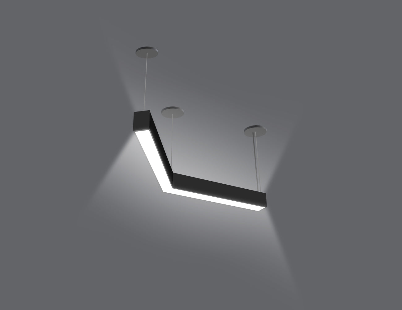 LED Linear Light - L8070 - Milky Flat Lens - 120° L Shape