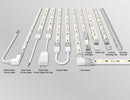 Cable, channel, clip, and cap options for the 120VAC LED strip lights.