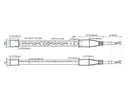 Dimensions of the 120VAC 2700K LED strip lights.