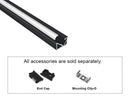 ANGLE RECESS-M - GLQ 1326 Black Aluminum Channel + Milky Diffuser - 94"-2