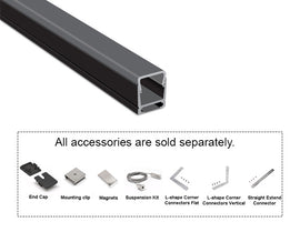 GL LED Skinny Dome YD-1418 Black Aluminum Channel with Black Diffuser delivers smooth, uniform illumination in a compact profile. It is made from high-quality anodized aluminum for excellent heat dissipation and long-lasting performance.