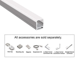 GL LED Skinny Dome YD-1418 Aluminum Channel with Milky Diffuser provides bright, even light diffusion in a slim profile. It is made from high-quality anodized aluminum for efficient heat dissipation and durability.