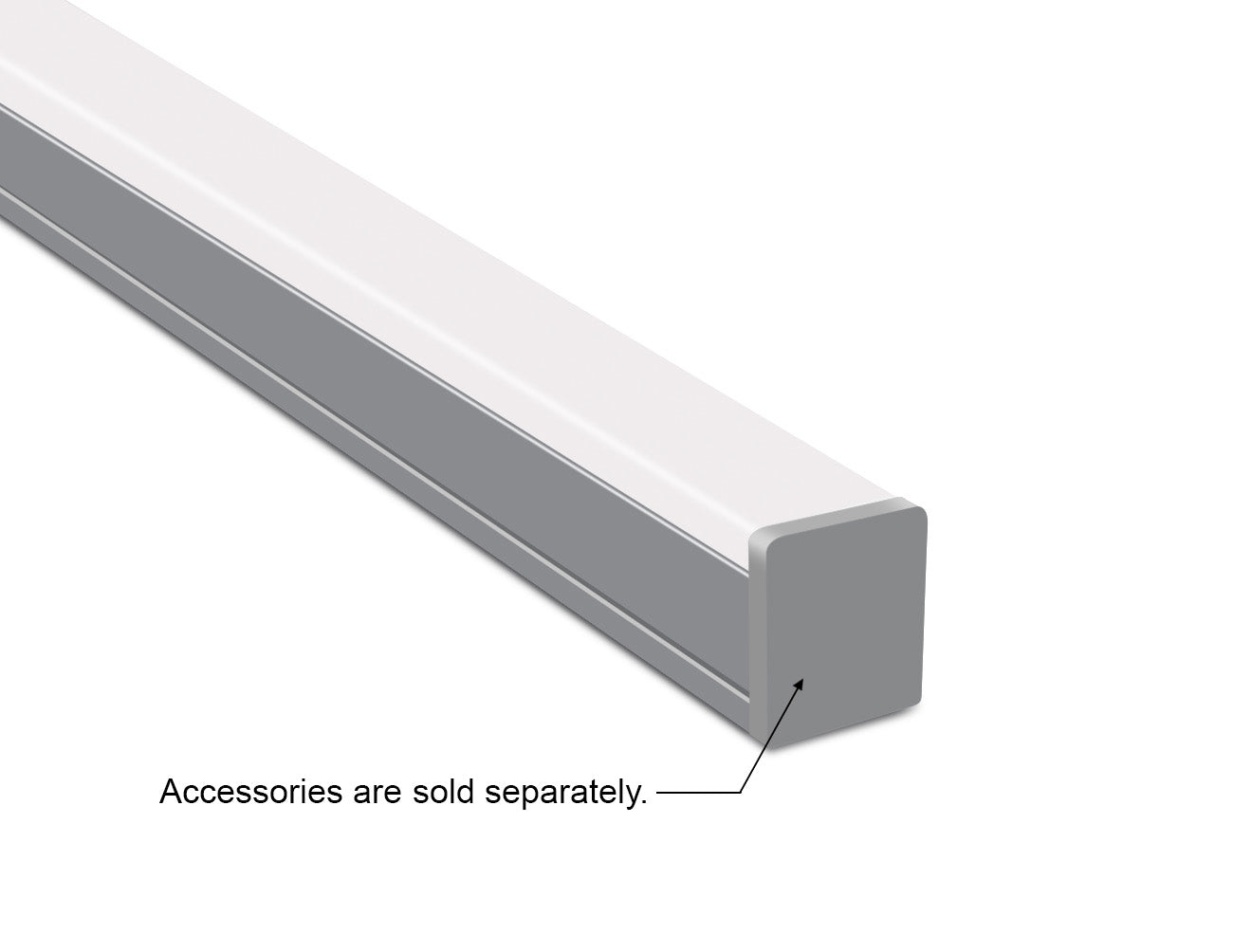 SKINNY DOME - YD 1418 Silver Aluminum Channel + Milky Diffuser - 94"