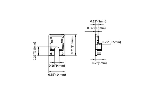 Aluminum Channel SKINNY DOME Accessories - YD 1418 End Caps (pair)