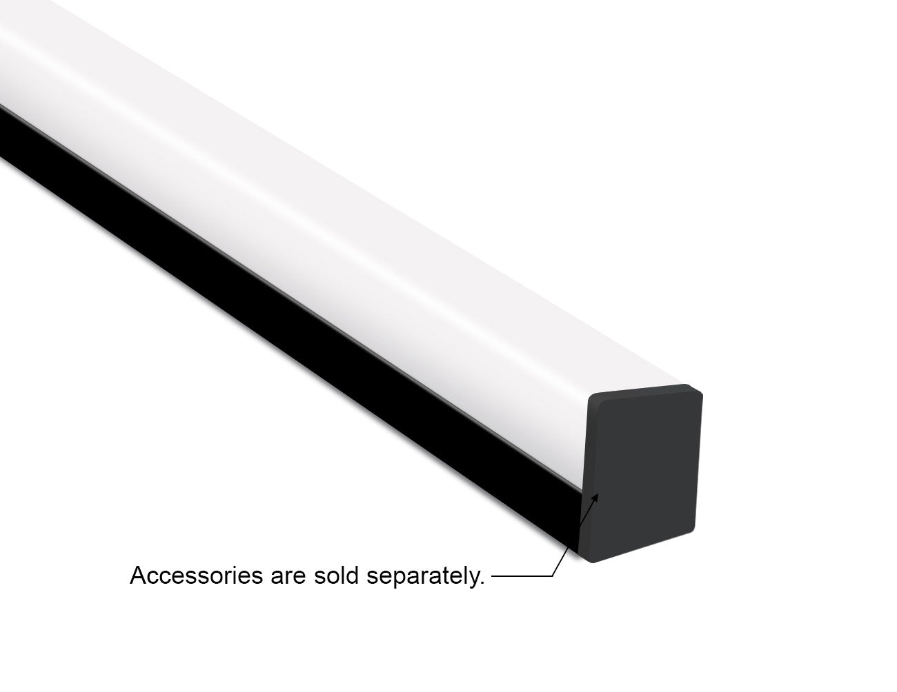 SQUARE DOME - YD 1604 Black Aluminum Channel + Milky Diffuser - 94"