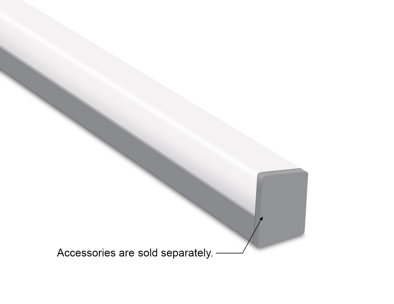SQUARE DOME - YD 1604 Silver Aluminum Channel + Milky Diffuser - 94"