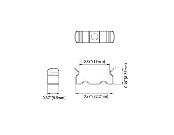 Aluminum Channel SQUARE DOME Accessories - YD 1604 Metal Clip (pc) - 0