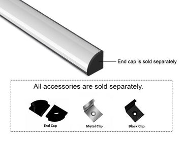 GL LED ROUND CORNER-S -  1616 Black Aluminum Channel with Milky Diffuser provides gentle, even illumination in a sleek round-corner design. Engineered for excellent thermal control and durability, it’s perfect for modern LED lighting applications with a refined aesthetic.
