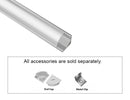 GL LED ROUND CORNER-S - YD 1002 Silver Aluminum Channel with Clear Diffuser delivers crisp, precise light output through its round-corner profile. Crafted from premium anodized aluminum for effective heat dissipation and long-lasting strength, it’s ideal for sophisticated LED strip lighting projects.
