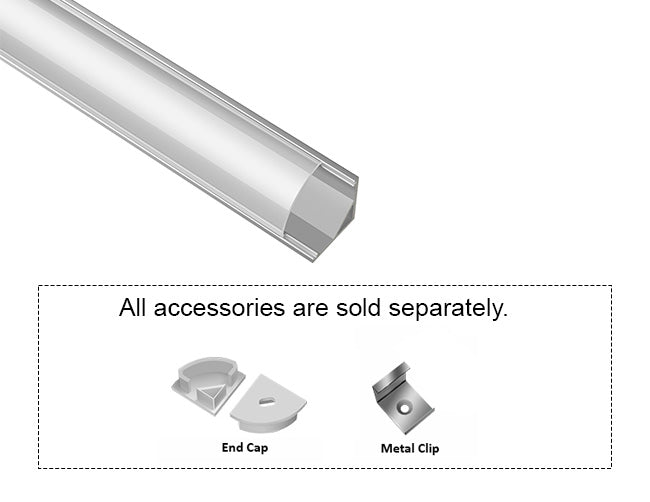ROUND CORNER-S - YD 1002 Silver Aluminum Channel + Clear Diffuser - 94"