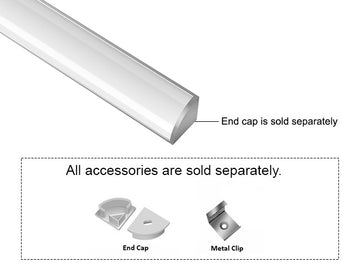 GL LED Round Corner S GLQ-1616 Silver Aluminum Channel with Milky Diffuser provides soft, even light diffusion in a compact corner design. Crafted from high-quality anodized aluminum for superior heat dissipation and durability, it’s ideal for LED strip installations in modern interiors.
