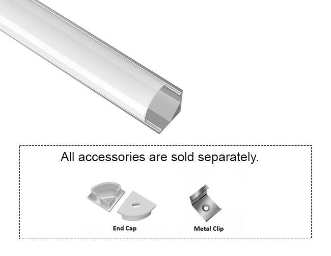 ROUND CORNER-S - GLQ 1616 Silver Aluminum Channel + Milky Diffuser - 94"