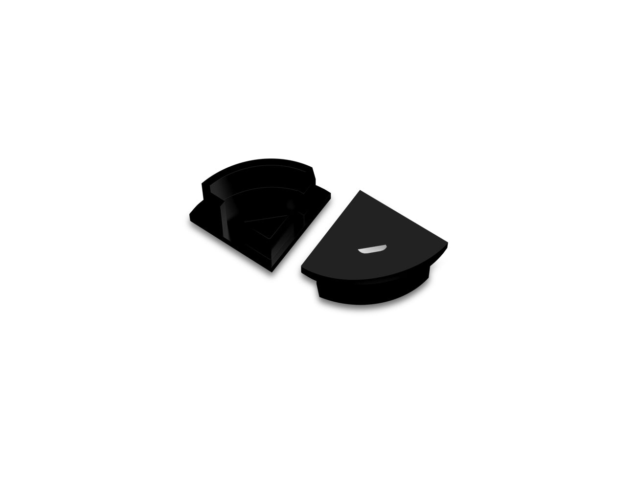 Aluminum Channel ROUND CORNER-S Accessories - GLQ 1616 End Caps (pair)